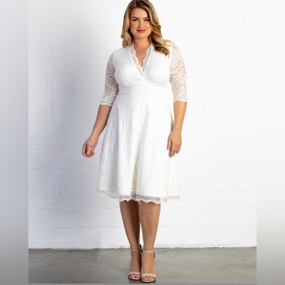 Gorgeous Kiyonna Bella Lace Dress in Ivory size 2x (18-20) Never Worn!